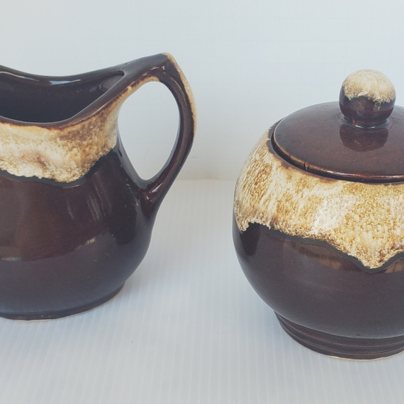 Vtg Roseville Robinson Ransbottom Pottery RRP Brown Drip Glaze Crock Set Pitcher - Picture 2 of 12